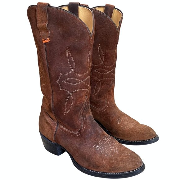 Levi's Other - Vintage Levi’s Orange Tab Cowboy Boots Brown Suede Western Men’s Size 11 M